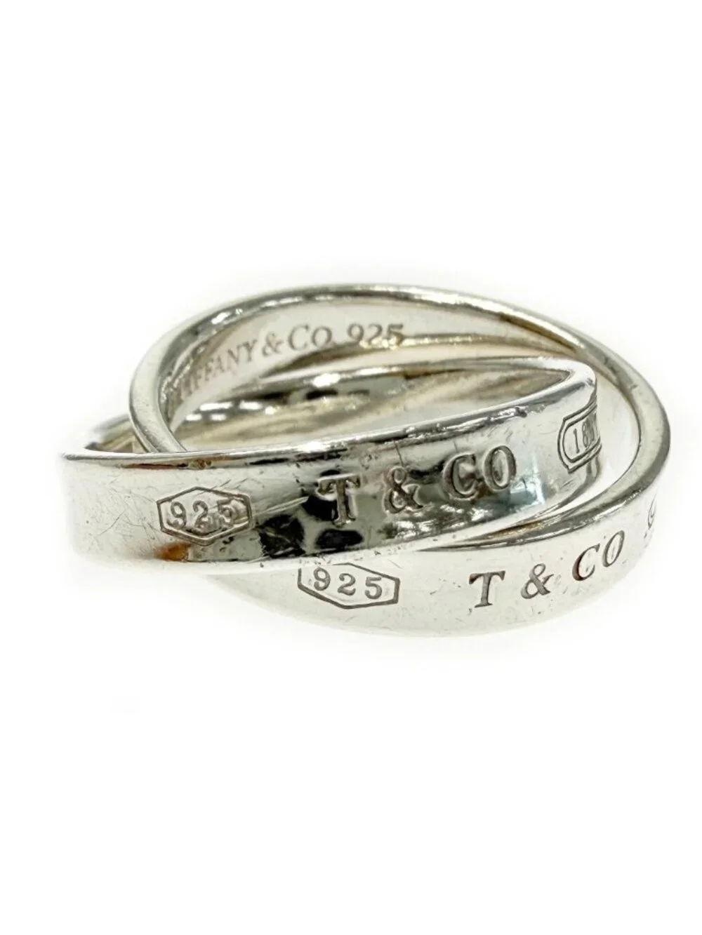 Tiffany & Co Silver Narrow Interlocking Circle Ring